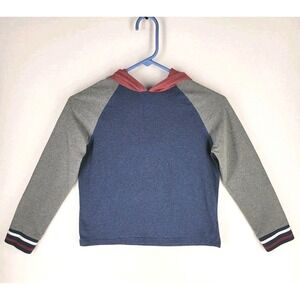Andy & Evan Kids Jersey Hooded Tee Size 8 Red Navy Heather Gray Colorblock